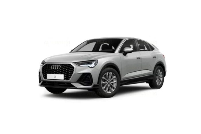 Audi Q3 Sportback argentée avec design sportif et phares LED