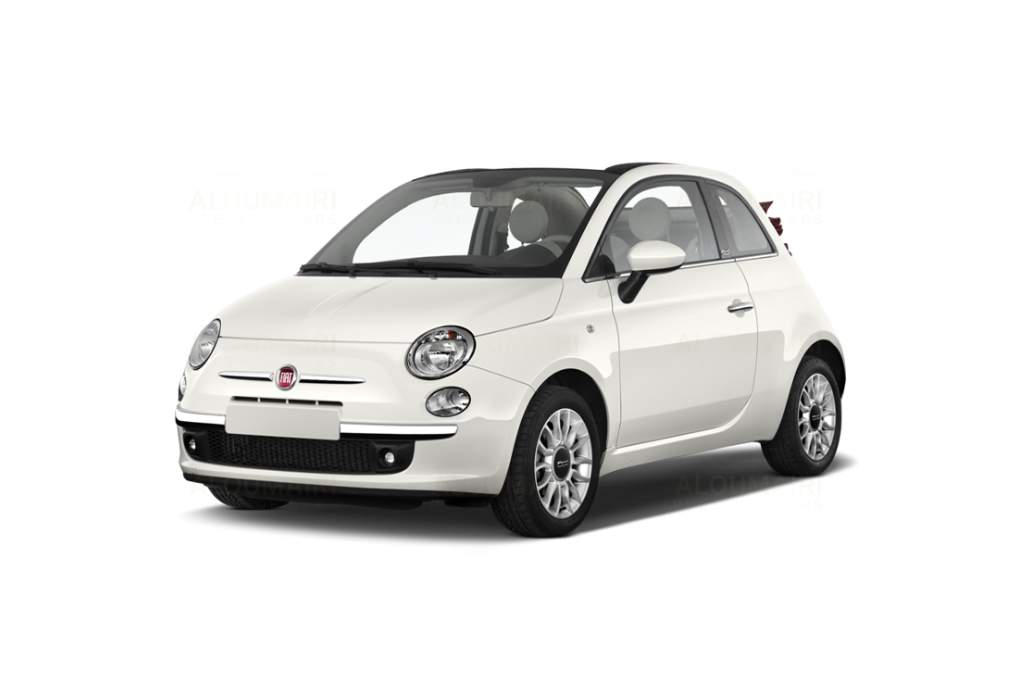 Fiat 500 Cabrio blanche décapotable en location chez Almoumairi Prestige Cars